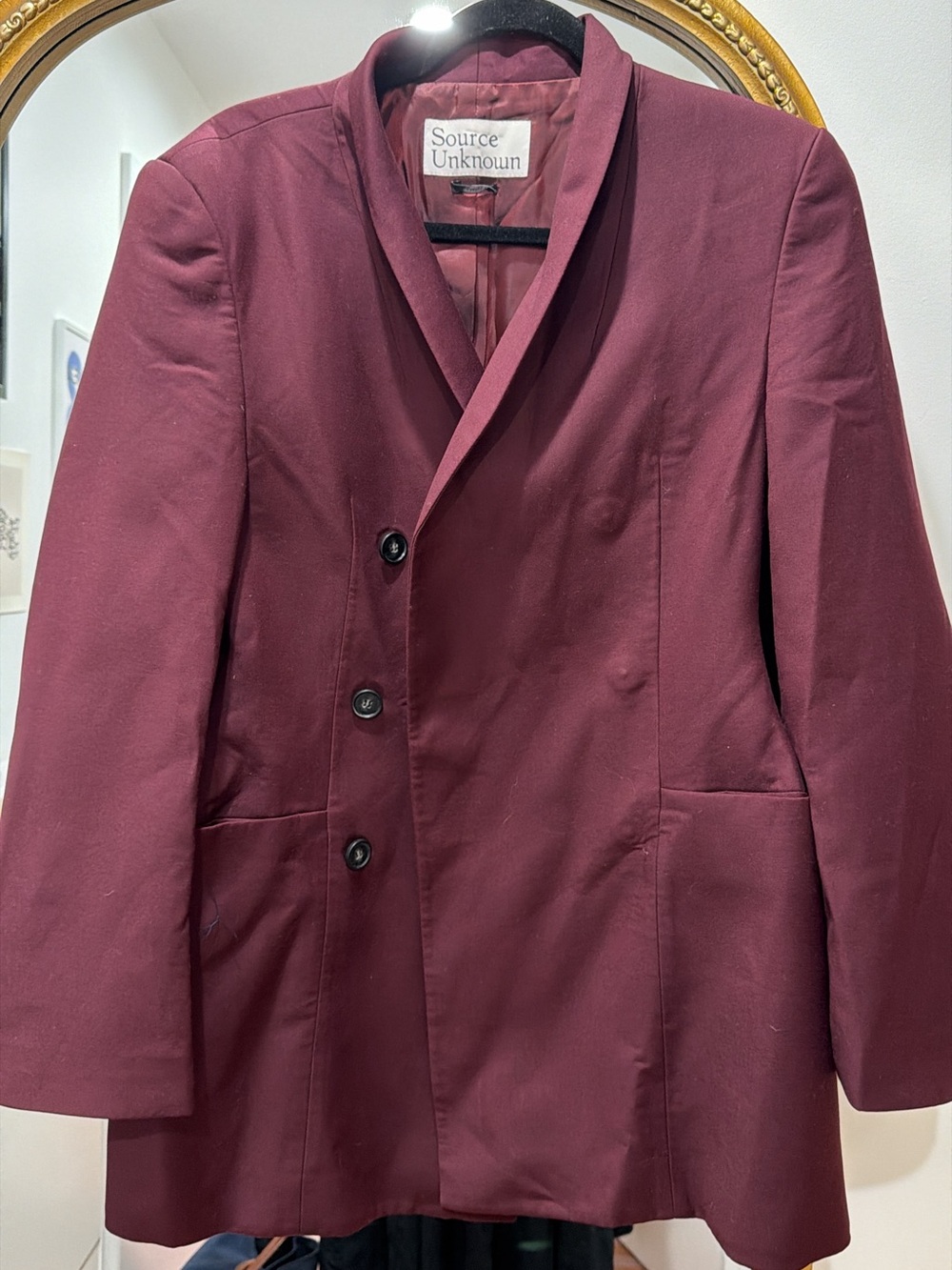 Source Unknown Women's Burgundy Blazer Jacket
